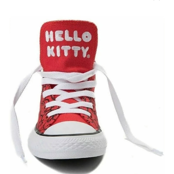 Converse Hello Kitty High Tops Sz7 RARE NEW Red - Picture 2 of 7